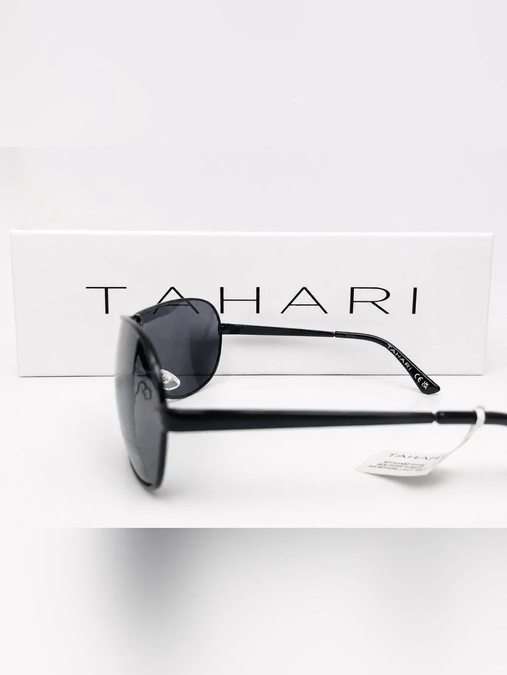 Tahari Sleek Black Temple Sunglasses
